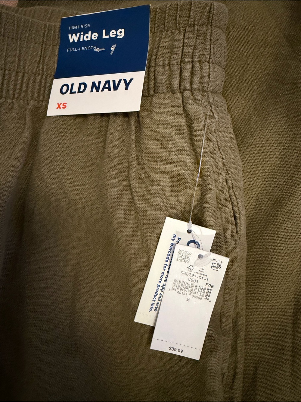 Old Navy High-Rise Wide Leg Pants — Olive